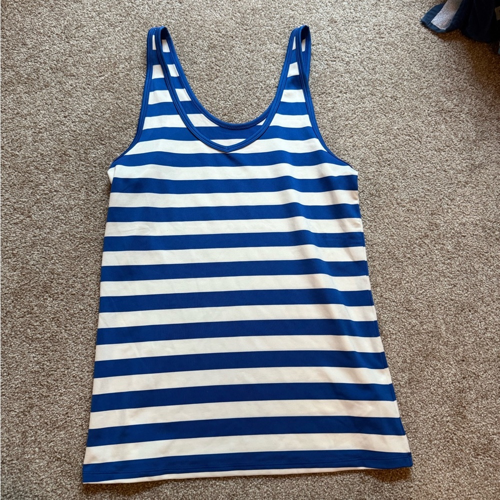 Tory Sport Blue and White Striped Tank Size Medium
